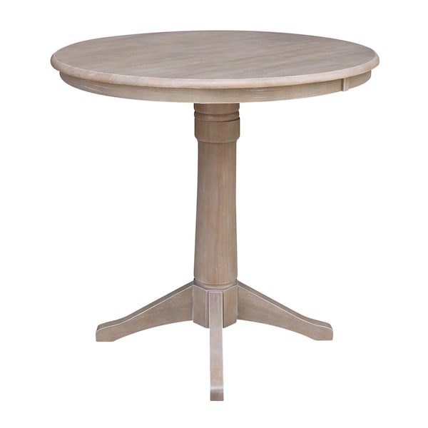 International Concepts Round 36 in Round Top Pedestal Table, 40.9 inH, Washed Gray Taupe, 36 W, 36 L, 41.9 in H, Wood K09-36RT-27B-6B-2 - main